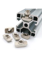 20pcs/set carbon steel aluminum profile connector T-nuts T-slot industrial sliding 20 chain link for 3D printer extrusion