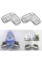 2/1pcs Free Punch Corner Shelf Bathroom Kitchen Storage Rack Holder for Shampoo Toothbrush Towel Spice Jar Bottles Water Cup