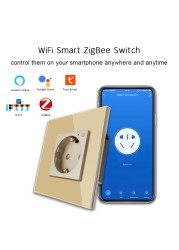 bingobic ZigBee Socket Adapter EU16A Smart Plug Remote Control APP Tuya Port Compatible with Alexa Google Home Assistant