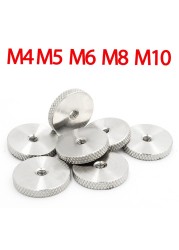 Knurled Thumb Nuts M4 M5 M6 M8 M10 M12 304 Stainless Steel Flat Head Knurled Hand Screw Round Nut Fastening Tools