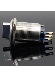 19mm 2 3 position switch push button switch DPDT metal selector rotary switch with waterproof stainless steel