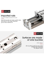 MXQ SMC Air Cylinder Table Type Dual Rail Slide Air Pneumatic Cylinder MXQ6 MXQ8 MXQ12 MXQ16 MXQ20 MXQ25