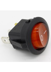 Upgrade functional! 10pcs red light on-off SPST round rocker switch 6A/250V 10A/125V AC