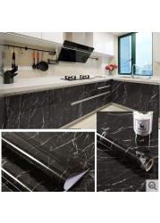 Waterproof Marble Kitchen Walls Home Decor PVC Self Adhesive Wallpaper Contact Film40cm/60cm/80cm Width