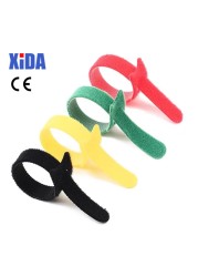 100pcs Removable Cable Ties Plastic Colorful Reusable Cable Ties Nylon Loop Wrap Zip Pack Ties T-type Cable Ties Tie Wire