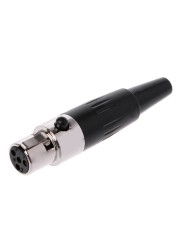 1pc High Quality Mini XLR 3 4 Pin Female Plug Small XLR Audio Microphone Connector For MIC Soldering Straight