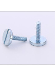 M5 Slot Screw Flat Head Bolts Blue White Zinc Screws 8-25mm Length