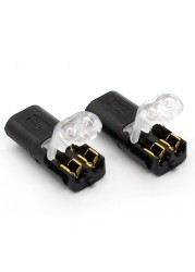 10pcs 2p spring wire connector with no welding no screws quick connector cable clamp terminal block 2 way easy fit for led strip