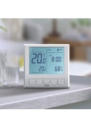 Wifi Smart Thermostat Temperature Controller For Gas Boiler Electric Underfloor Heating Humidity Display Works With Alexa