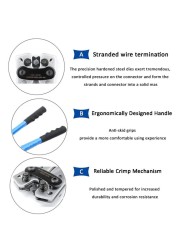 HX-50B Cable Lug Crimping Tool for Heavy Duty Wire Lugs, Battery Terminal, Copper Lugs AWG 8-1/0 with 60pcs Copper Insulated Terminals