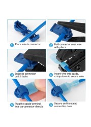 T-Tap Quick Electrical Cable Connectors, Waterproof Electrical Cable Terminals, Snap Lock, Crimp Connector