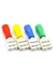 FDD1-250 Female Insulated Electrical Crimp Terminal for 22-16 AWG Connectors Wire Cable Connector 100pcs/pack FDD FDD1.25-250