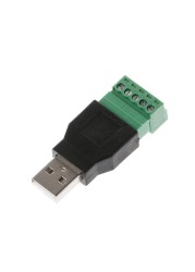 1pc USB 2.0 Type A Male/Female to 5 Pin Screw Connector USB Jack with Shield USB2.0 to Screw Terminal Plug