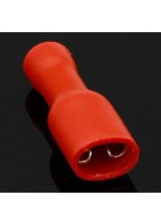 4.8mm Red Female Male Electrical And Wire Connector Insulated Crimp Terminal Spade