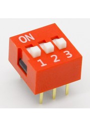 35pcs/lot Dip Switch Kit In Box 1 2 3 4 5 6 8 Way 2.54mm Toggle Switch Red Snap Switches All 5pcs Combination Set