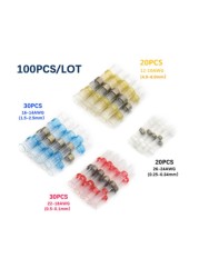 50/100/250pcs Mixed Heat Shrink Connect Terminals Waterproof Solder Sleeve Tube Insulated Electrical Wire Butt Connectors Kit