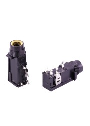 20pcs/lot 6.35mm Stereo Female Jack 4 Pins Feet 6.35mm PCB Panel Mount Microphone Socket Stereo 1/4" Female Connector