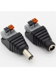 5pcs DC Male + 5pcs DC Female Connector 2.1*5.5mm DC Power Jack Adapter Plug Connector for 3528/5050/5730 Monochrome Light Strip