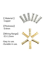 100pcs Docking Line Connectors Push Button Quick Connect Terminals Wire Crimp Terminals 0.5 to1.5 Square Wire Crimp Connector