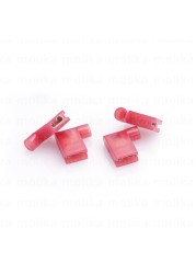 30/50/100PCS Nylon Flag Female Terminal Insulated 6.3mm Female Flag Spade Wire Connector Quick Crimp Wire Connector Terminal