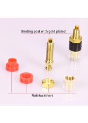 50pcs/25Pairs Gold Plated Small Binding Post Connectors for 4mm Banana Plug, Binding Post HIFI Terminal for Audio Video Amplifier