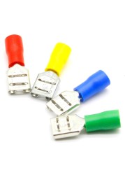 FDD2-250 Female Insulated Electrical Crimp Terminal for 16-14 AWG Connectors Wire Cable Connector 100pcs/pack FDD FDD2-250