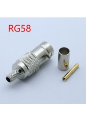 10pcs/lot BNC Female Crimp Connector New BNC Female Crimp Straight For RG58 RG59 RG6 RF Coax Adapter Connector