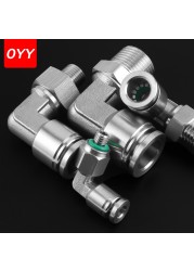 10pcs PL Series 304 Stainless Steel Trachea Quick Connector Plug Threaded Elbow Pneumatic Fittings PL8-02/4-M5/6-01/10-03