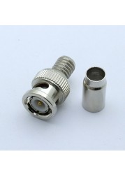 F to BNC Connector RF Adapter BNC Male Plug to F Female Jack Coax Adapter Connector for Camera Scanner 12/50/100pcs