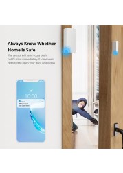 SONOFF DW2 WiFi/SNZB-04 Zigbee Window Door Sensor Open/Closed Door Detector EWeLink APP Notification Smart Home Security Alarm