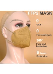 Mascarillas ffp2قابلة لإعادة الاستخدام 6 طبقة ffp2masable المعتمدة صحية واقية CE fpp2 الفم قناع الوجه ffp2 كمامة للرماد
