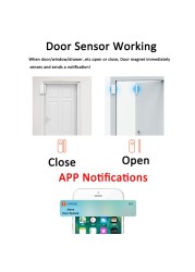 Tuya Smart Life Wireless Door/Window Detector APP Notification Alerts Security Sensor Support Alexa Google Home No Need Hub