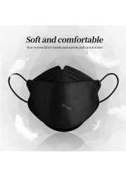 mascarillas ffp2 face mask fpp2 approved kn95 mask 4 ply ffp2fan mascarillas fp2 kn 95 mask for adults black mask ffp3 certified