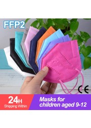 10-50pcs KN95 Mask N95MASK ffp2mask 9-12 years for children ffp2 mascarillas fpp2 niños homologadas negras masques organization ffpp2