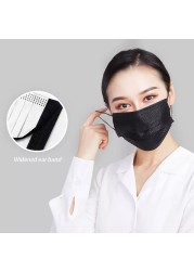 10-500pcs Black Disposable Face Masks Mascara Morogicas Muthologadas 3 Layers Non-woven Mascara Protective Mascara for Adults