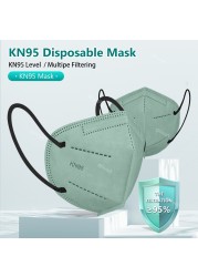 Mascarilla KN95 Adult Masks Mascherine FFP2 Mascarillas FPP2 Negras ffp2necmorandi Colores 5 Layers Protective Face Mask