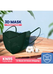 Elough Mask FFP2 CE Certificated 3D Protective Kn95 Face Mask Dust-proof PM2.5 Respirator Filtration Respirator KN 95 Mask