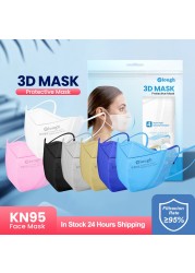 قناع Elough ثلاثي الأبعاد KN95 قناع أسود يمكن التخلص منه Mascarillas fpp2 ألوان المثليين mascaras kn95 ffp2 maske 4 طبقات قناع قابل للتنفس