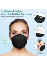 mascarillas fpp2 face mask 5 ply breathable FFP2 approved respirator mascarillas kn95 ce certification ffp2masque