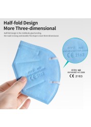 5-100pcs FFP2 Mask Reusable kn95 Masks 5 Layers Face Mask FFP2 Mascarillas Protective Approved Healthy KN95 Blue FPP2 fp3fan