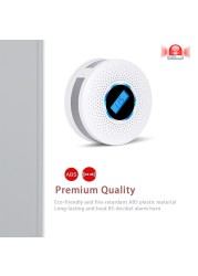 2 in 1 Wireless Carbon Monoxide Detector Smoke Sensors Co-Warner Fire Secor Alarm 85dB Built in Voice Promp Digital LCD Display