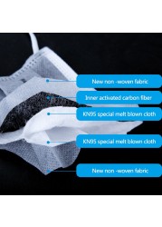 KN95 Mask Gray FFP2 Mascarillas quiurgicas homology adas FPP2 5 Layers Mask Non Reusable Activated Carbon Filter KN 95 Maschera