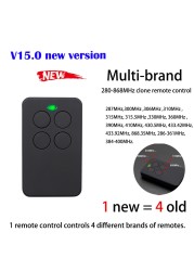 280-868MHZ Multi Frequency Garage Door Remote Control Copy Duplicator for 433mhz 868mhz Garage Remote Multi Brand Remote Control