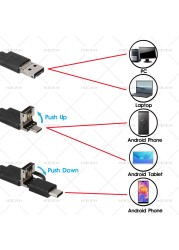 7mm 3 in 1 HD Endoscope Camera Mirco USB Type-C USB Snake Cable Endoscope Waterproof Videoscope Inspection Android PC Borescope