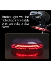 Awapow Bicycle Alarm Anti-theft Bike Rear Alarm USB Rechargeable LED Waterproof Tail Light Automatic Induction Bicycle Lamp