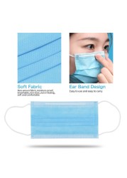 10-600pcs Blue Disposable Face Masks Mascarillas quiurgicas Homeopathic Mouth Mask Adult Non-woven Filter Mask mascarillas