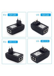 PEGATAH PoE Adapter Video Surveillance DC12V/15V/24V/48V Plug EU/US/UK Plug for POE Poe Camera Power Adapter for IPC Camera