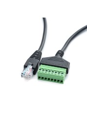 30 سنتيمتر RJ45 موصل RJ45 إلى المسمار محطة كابلات محول RJ45 ذكر إلى 8 دبوس موصل RJ45 الخائن ل CCTV DVR