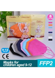 9-12 old CE ffp2 mask for kids mascarillas fpp2 niños 5 layers kids KN95 masks boys girls face mask ffp2fan Masque Enfant