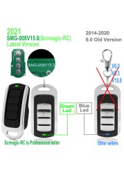 Garage Door Remote Control 433mhz Command Garage 868MHz Replication Garage Door Opener Rolling Code Transmitter Controller Latest Version Scimagic-RC SMG-008V15.0 Universal Remote Control 280MHz-868MHz